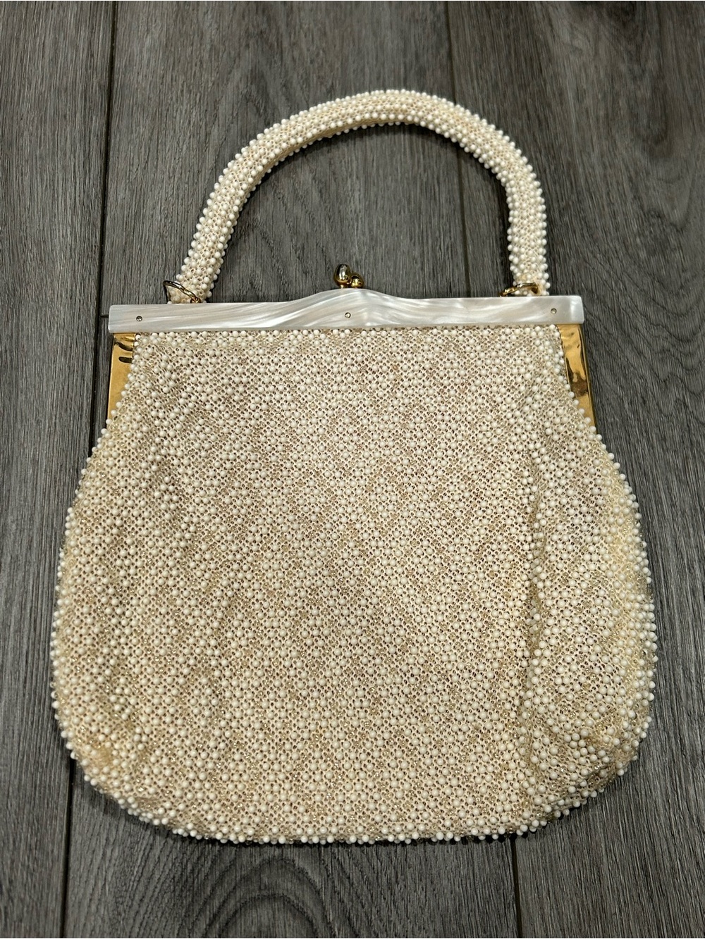 Vintage Pearl Evening Bag - Handmade in Hong Kong
